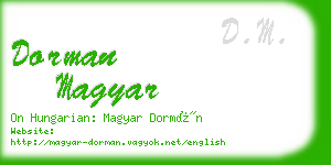 dorman magyar business card